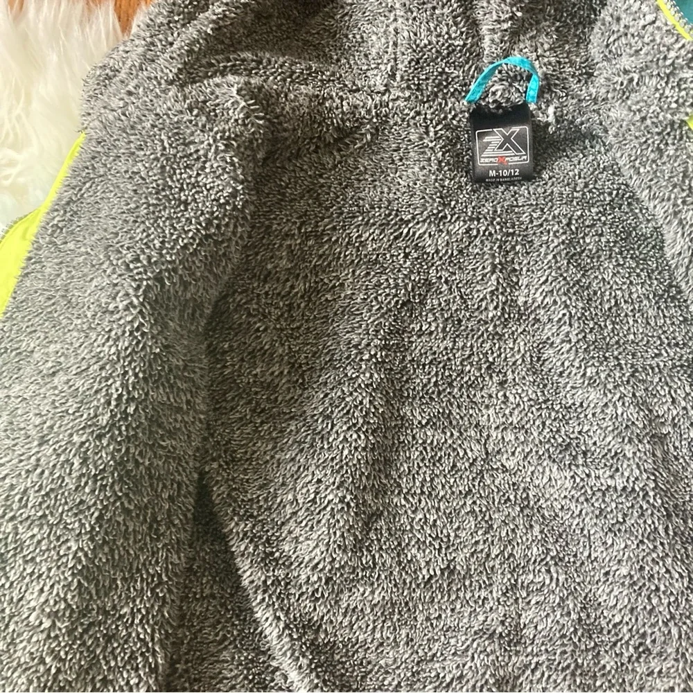 ZeroXposur Zip Up Hooded Jacket Blue Grey Girl Size 10/12